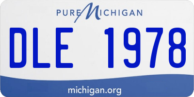 MI license plate DLE1978