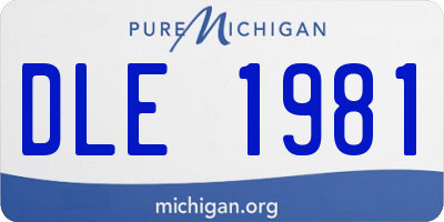 MI license plate DLE1981