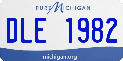 MI license plate DLE1982