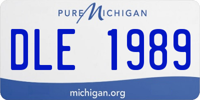 MI license plate DLE1989