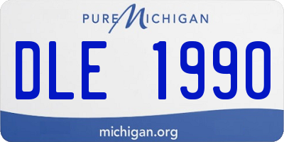 MI license plate DLE1990