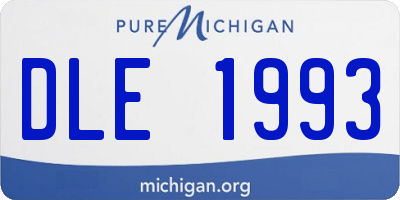 MI license plate DLE1993