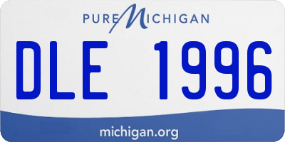 MI license plate DLE1996
