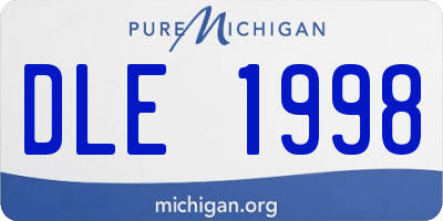 MI license plate DLE1998