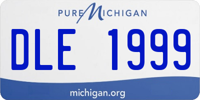 MI license plate DLE1999