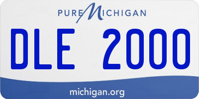 MI license plate DLE2000