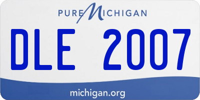 MI license plate DLE2007