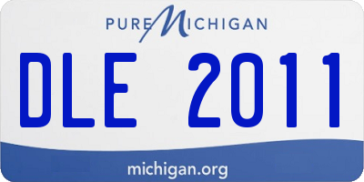 MI license plate DLE2011