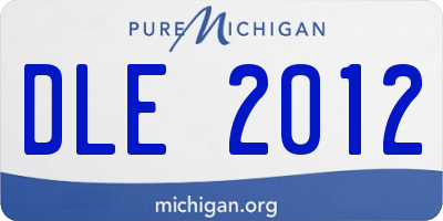 MI license plate DLE2012