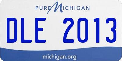 MI license plate DLE2013