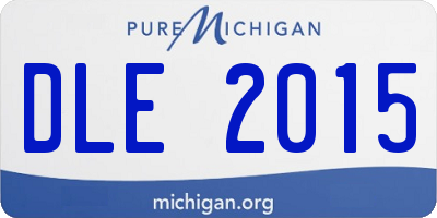 MI license plate DLE2015