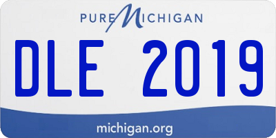 MI license plate DLE2019