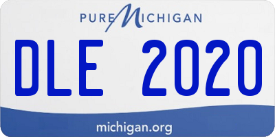 MI license plate DLE2020