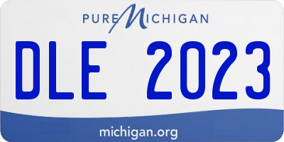 MI license plate DLE2023