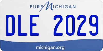 MI license plate DLE2029