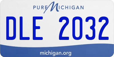 MI license plate DLE2032