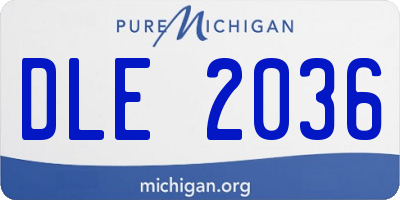 MI license plate DLE2036