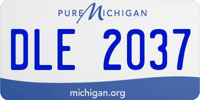 MI license plate DLE2037