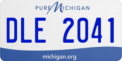 MI license plate DLE2041