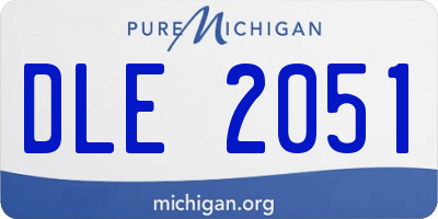 MI license plate DLE2051