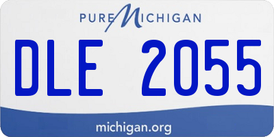 MI license plate DLE2055