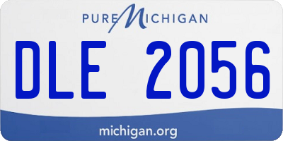 MI license plate DLE2056