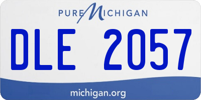 MI license plate DLE2057
