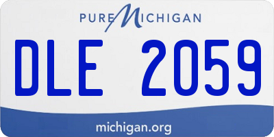 MI license plate DLE2059