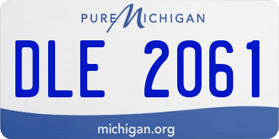 MI license plate DLE2061