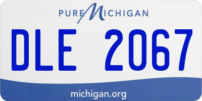 MI license plate DLE2067