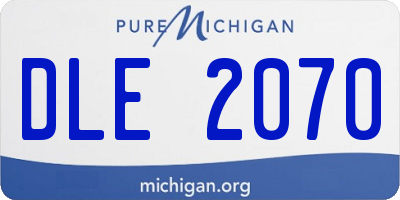MI license plate DLE2070