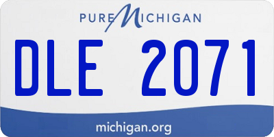 MI license plate DLE2071