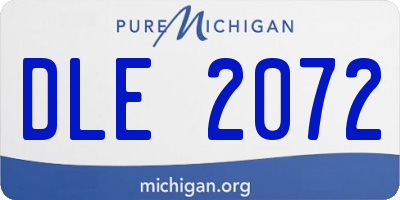 MI license plate DLE2072