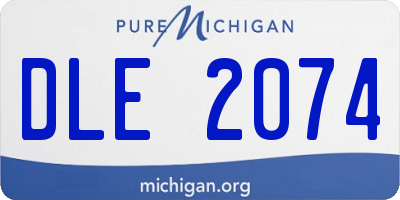 MI license plate DLE2074