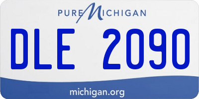 MI license plate DLE2090