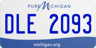 MI license plate DLE2093