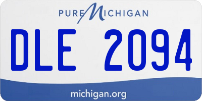 MI license plate DLE2094