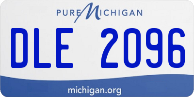 MI license plate DLE2096