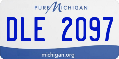 MI license plate DLE2097