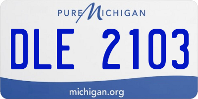 MI license plate DLE2103
