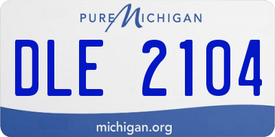 MI license plate DLE2104