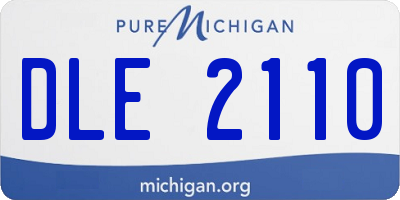 MI license plate DLE2110