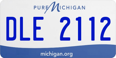 MI license plate DLE2112