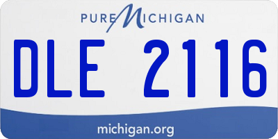 MI license plate DLE2116