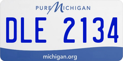 MI license plate DLE2134