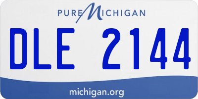 MI license plate DLE2144