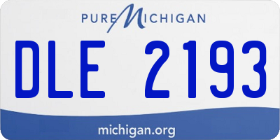 MI license plate DLE2193