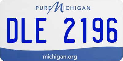 MI license plate DLE2196