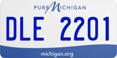 MI license plate DLE2201