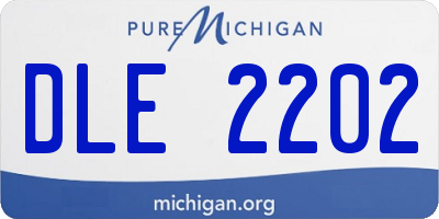MI license plate DLE2202